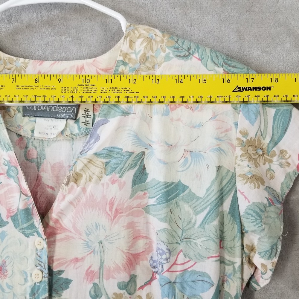Vintage Floral Midi Dress M 100% Cotton USA Made 50's Inspired Cottage Prairie - Picture 4 of 11